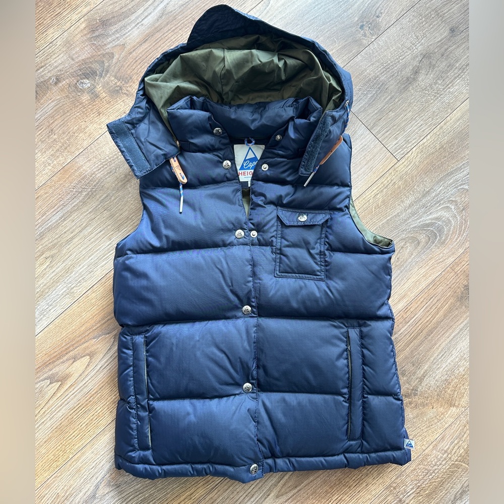 Navy Blue Puffer Vest with Hood